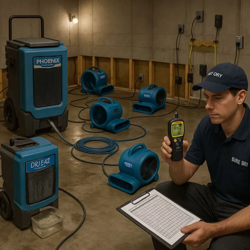 Structural Drying and Dehumidification process in Owenton, KY